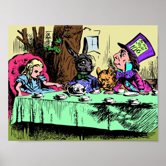 Alice im Tea-Party von Mad Hatter Poster (Vorne)