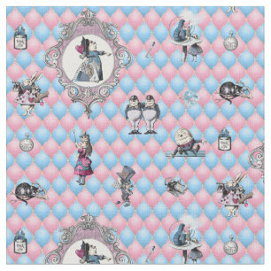 Alice im Winter Wonderland auf rosa/blauem Hinterg Stoff
