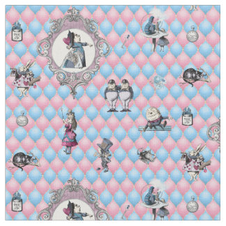 Alice im Winter Wonderland auf rosa/blauem Hinterg Stoff