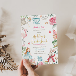 Alice im Wunderland 1. Geburtstag Einladung