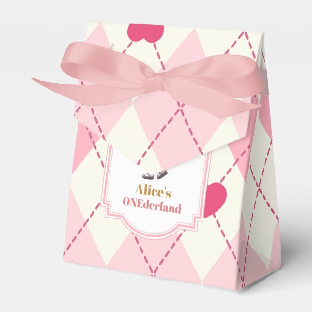 Alice im Wunderland 1. Geburtstag Onederland Geschenkschachtel (Vorderseite)