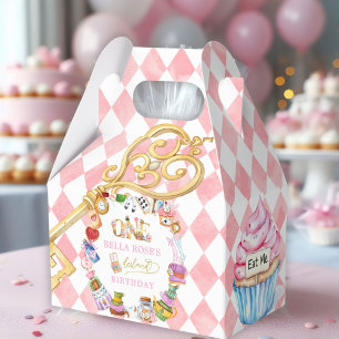 Alice im Wunderland 1. Geburtstag Rosa Geschenkschachtel