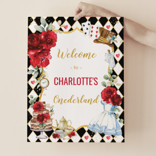 Alice im Wunderland 1. Geburtstag Tee Party Willko Poster