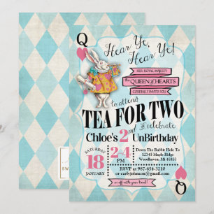 Alice im Wunderland 2. Geburtstag Einladungen