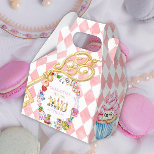 Alice im Wunderland 2. Geburtstag Pink Geschenkschachtel