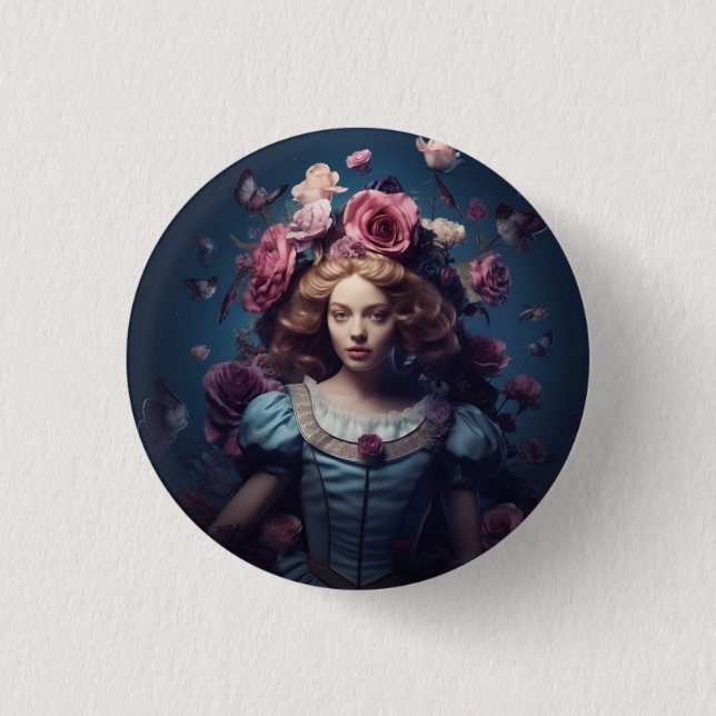 Alice im Wunderland 3 cm Abzeichen Button (Vorderseite)