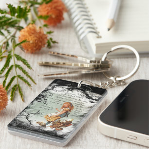 Alice im Wunderland Age Tees Green Black Schlüsselanhänger