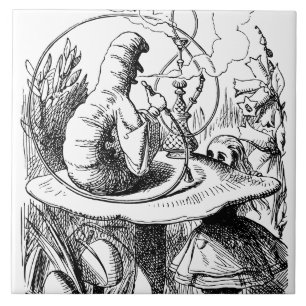 Alice im Wunderland - Alice trifft die Raupe Fliese