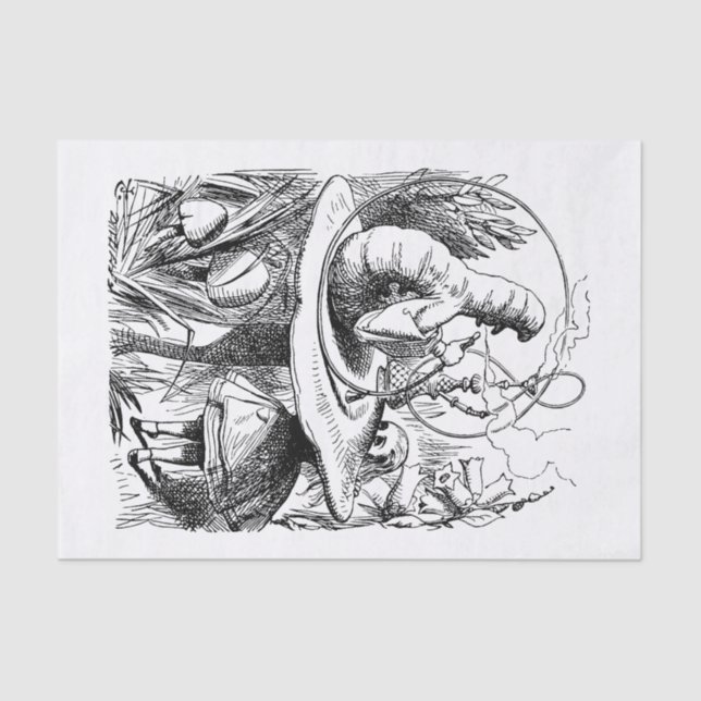 Alice im Wunderland - Alice trifft die Raupe Seidenpapier (Vorderseite)