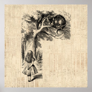 Alice im Wunderland Alice und Cheshire Cat Poster