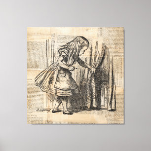 Alice im Wunderland Alice zieht den Vorhang Kunst Leinwanddruck