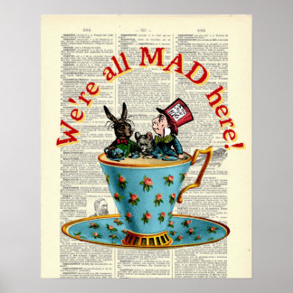 Alice im Wunderland Alle Mad Old Dictionary Page Poster