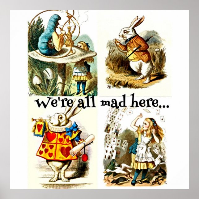 Alice im Wunderland Art|Geschenk für Kaninchenlieb Poster (Vorne)