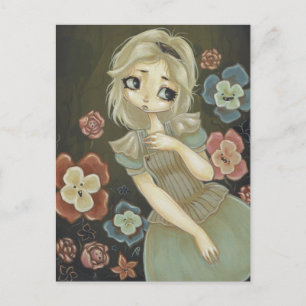 Alice im Wunderland Art Postcard sprechende Blume Postkarte