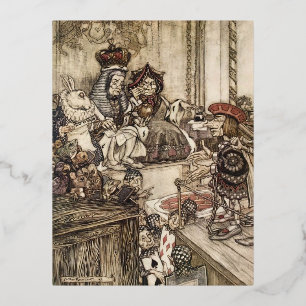 Alice im Wunderland Arthur Rackham Folien Feiertagspostkarte