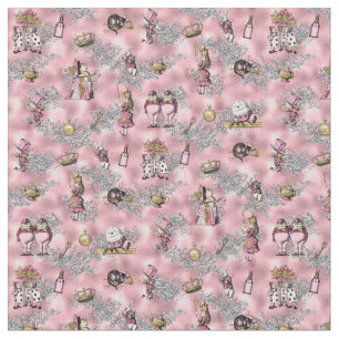 Alice im Wunderland auf Rosa und Glitzer Stoff