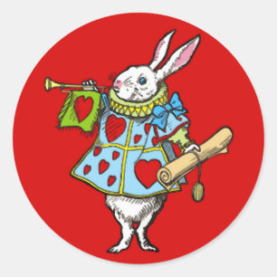 Alice im Wunderland ~ Aufkleber Kaninchenherz Rot