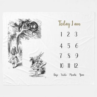 Alice im Wunderland Baby 1 Jahr Meilenstein    Fleecedecke