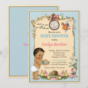 Alice im Wunderland Baby Boy Shower Latino Einladung