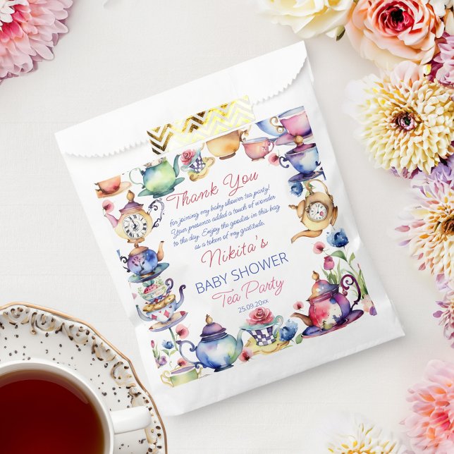 Alice im Wunderland Baby Dusche Tee Gastgeschenke Geschenktütchen (Alice in wonderland baby shower tea party favors personalized favor bag)