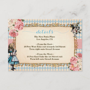Alice im Wunderland Baby Shower Detail Begleitkarte