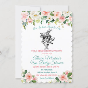 Alice im Wunderland Baby Shower Einladung