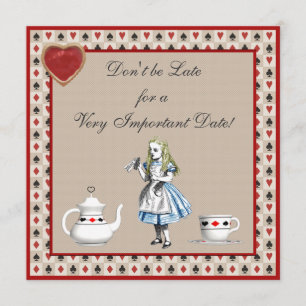 Alice im Wunderland Baby Shower Tea Party Einladun Einladung