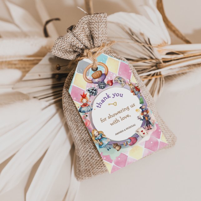 Alice im Wunderland Babydusche Danke Geschenkanhänger (Von Creator hochgeladen)