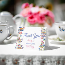 Alice im Wunderland Babydusche Dankeschön Karte