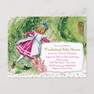 Alice im Wunderland Babydusche Einladung