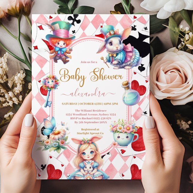 Alice im Wunderland Babydusche Einladung (Von Creator hochgeladen)