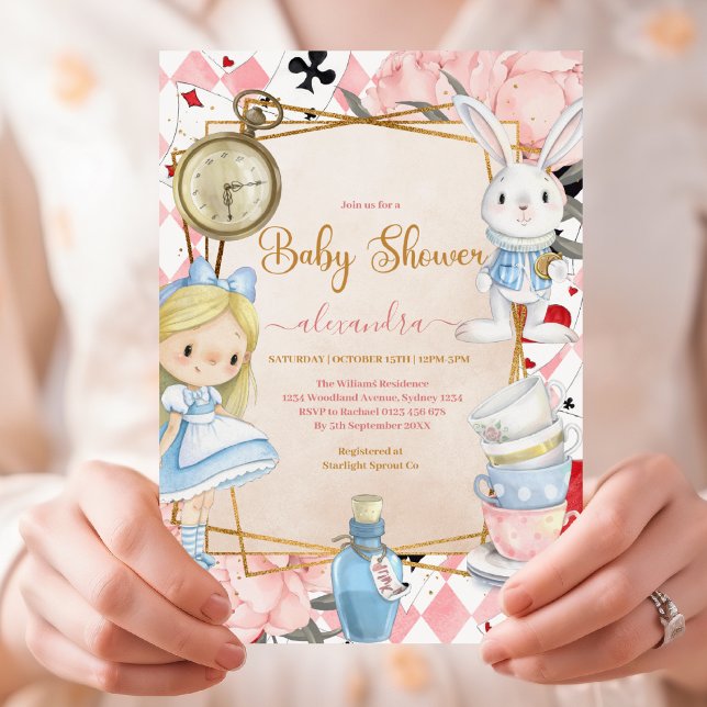 Alice im Wunderland Babydusche Einladung (Von Creator hochgeladen)