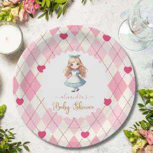 Alice im Wunderland Babydusche Pappteller