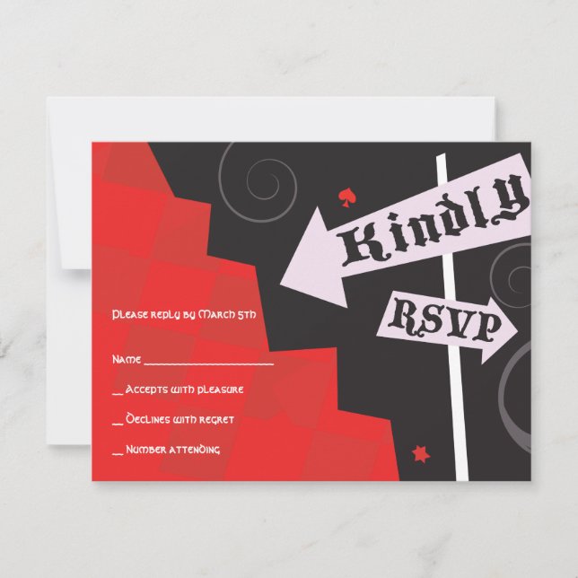 ALICE IM WUNDERLAND-Bat Mitzvah-Antwortkarte RSVP Karte (Vorderseite)