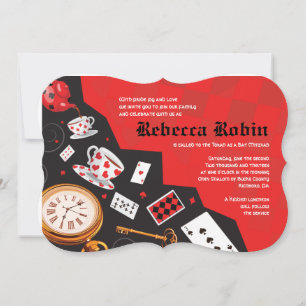 ALICE IM WUNDERLAND Bat Mitzvah Einladung