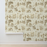 Alice im Wunderland Beige Cream Toile Kinderzimmer