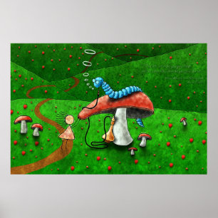 Alice im Wunderland - Beratung durch eine Raupe Poster