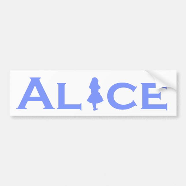 Alice im Wunderland-Blau Autoaufkleber (Vorne)