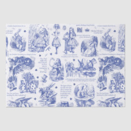 Alice im Wunderland Blue Toile Quotes Seidenpapier