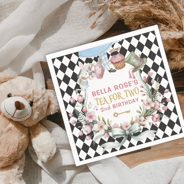 Alice im Wunderland Blume 2. Geburtstag Serviette (Von Creator hochgeladen)