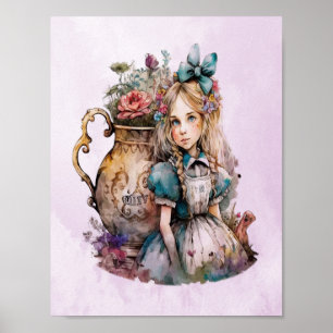 Alice im Wunderland Blume Poster