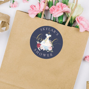 Alice im Wunderland Blumendress Brautparty Runder Aufkleber