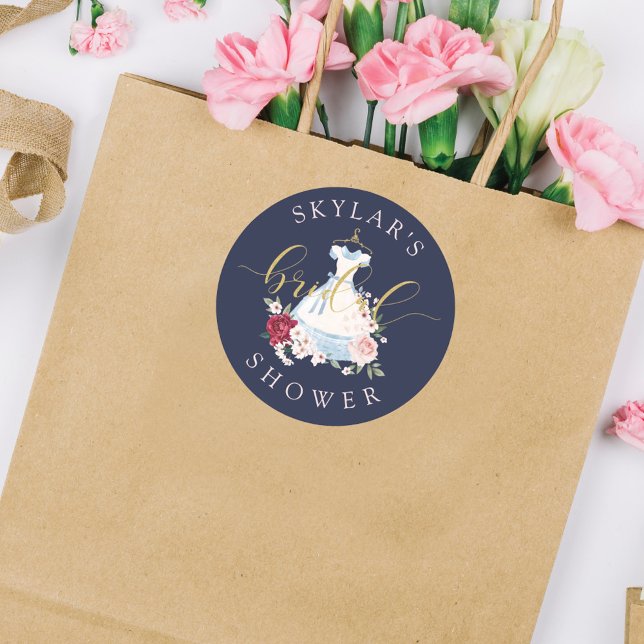 Alice im Wunderland Blumendress Brautparty Runder Aufkleber (Von Creator hochgeladen)