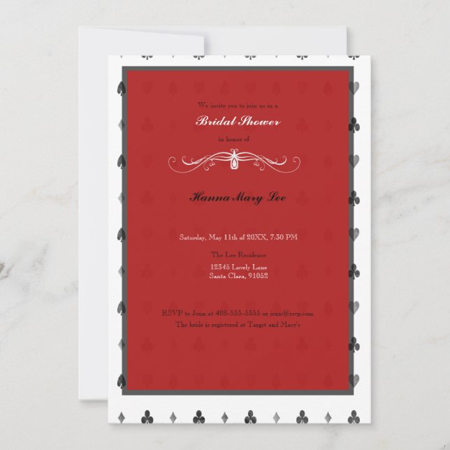 Alice im Wunderland Brautdusche Einladung (Vorderseite)