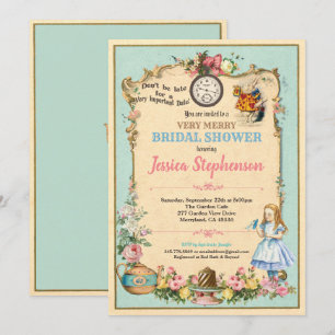 Alice im Wunderland Brautparty Einladung