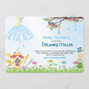 Alice im Wunderland-Brautparty-Einladung Einladung