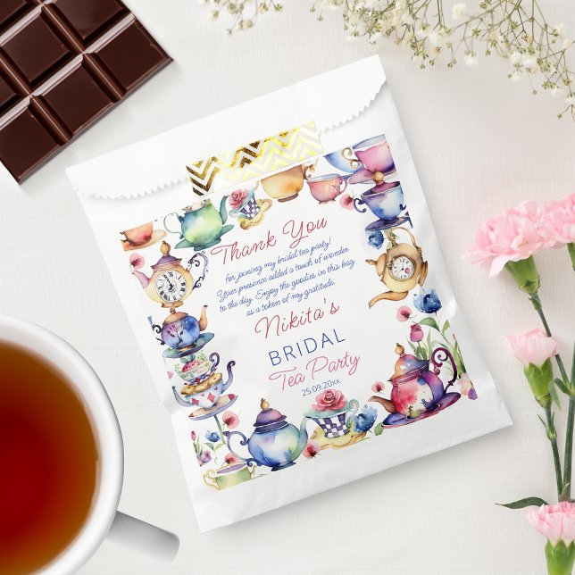 Alice im Wunderland Brautparty Tee Gastgeschenke Geschenktütchen (Alice in wonderland bridal shower tea party favors favor bag)