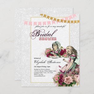 Alice im Wunderland Brautparty Tee Party Einladung