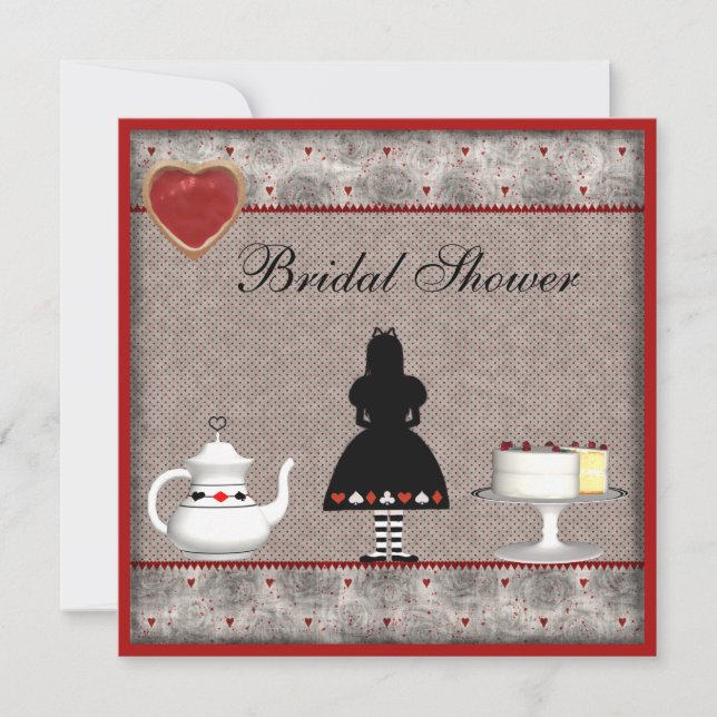 Alice im Wunderland Brautparty Tee Party Einladung (Vorderseite)