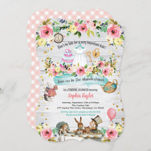 Alice im Wunderland-Brautpartyeinladung Einladung